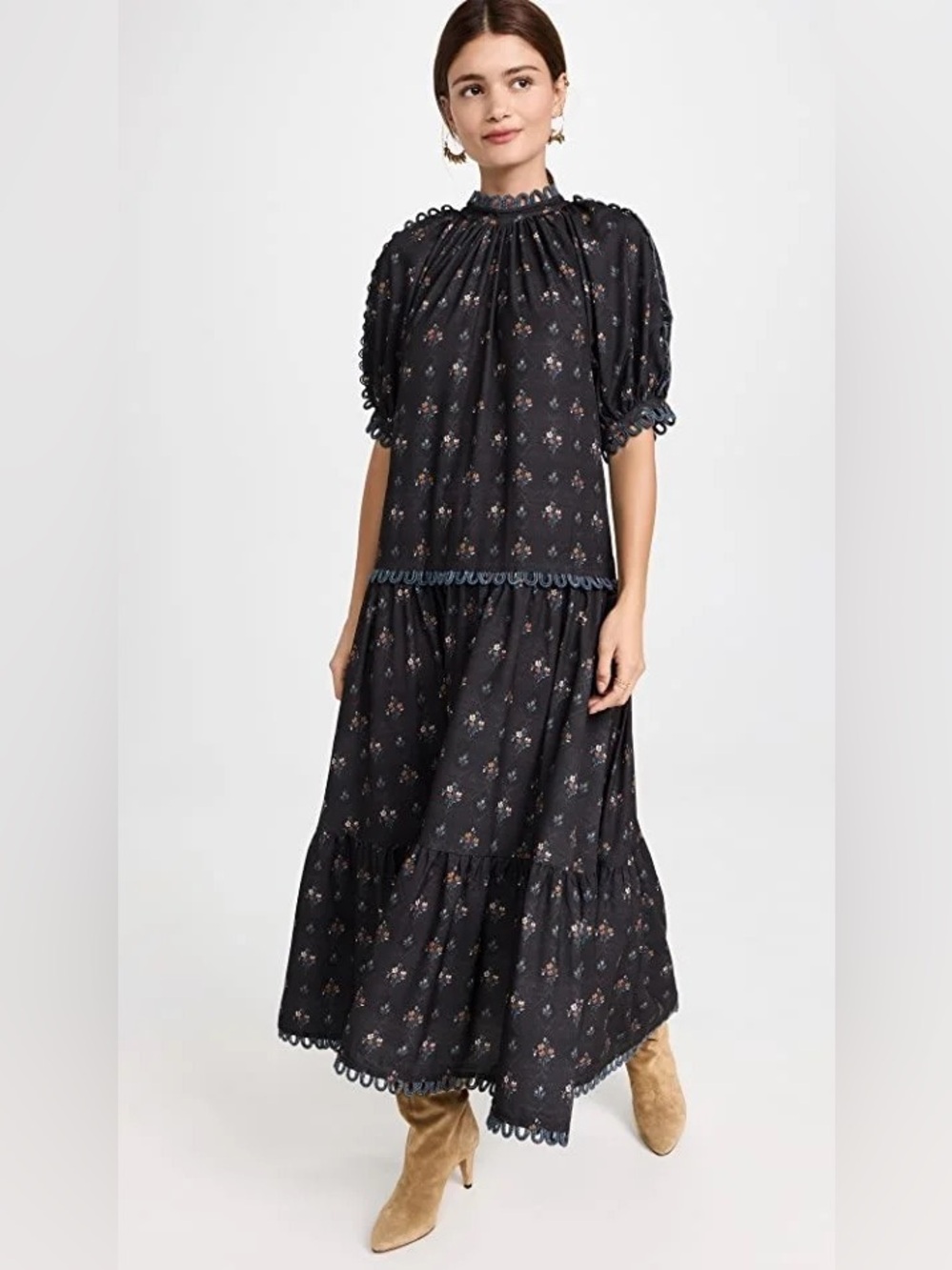 RHODE Aderlyn Needlepoint Bouquet Dress - size xsmall